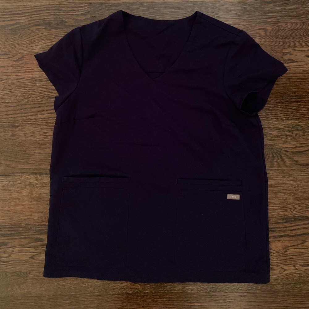 Figs casma scrub top navy small